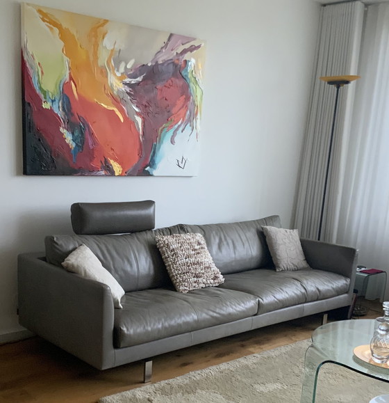 Image 1 of Montel Axis 4-seater leather ban gray