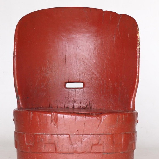 Image 1 of Antieke Scandinavische houten Kubbestol stoel