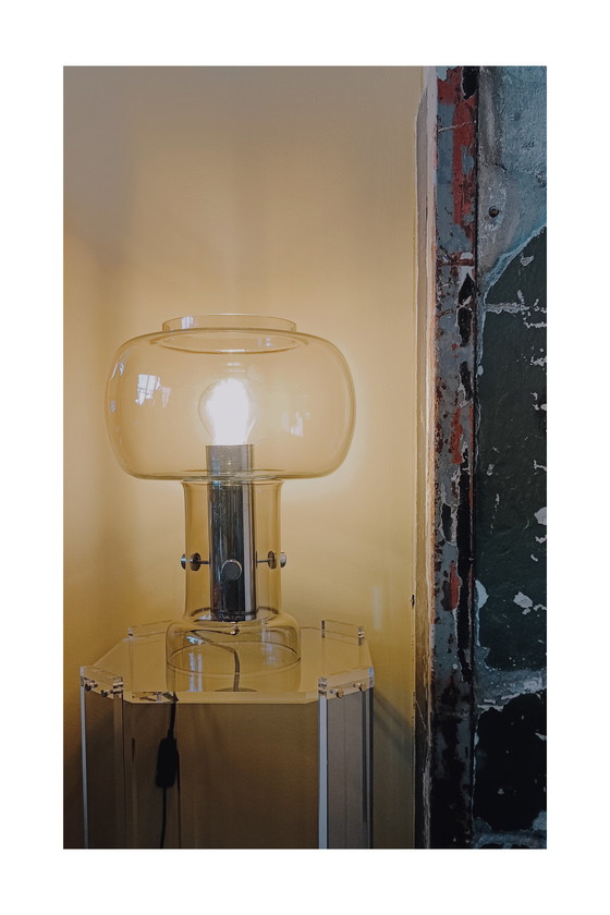 Image 1 of Vintage Raak Amsterdam Rookglas Tafellamp