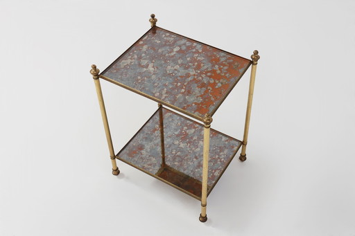 Franse Hollywood Regency bijzettafel van messing