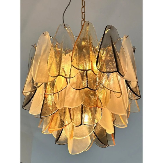 Image 1 of Contemporary Modern Multicolor Amber "Rondini" Murano Chandelier by Simoeng