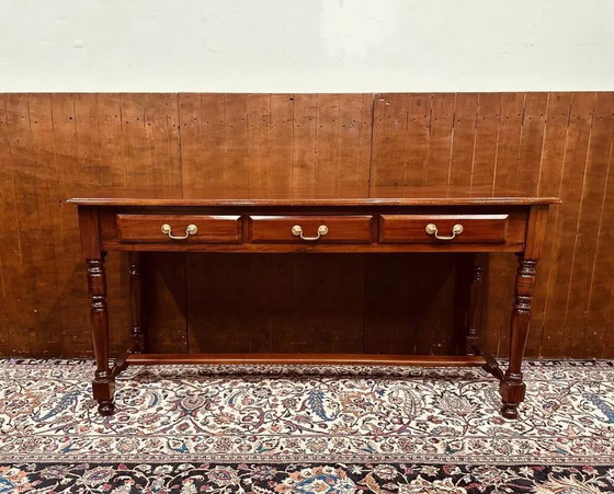 Klassiek Engelse Bijzettafel Bureau, Messing, Chesterfield (foto 4 van 16)