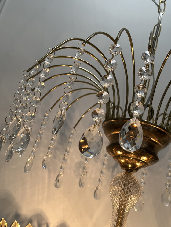 Image 1 of Lustre vintage en cristal de style Art Nouveau