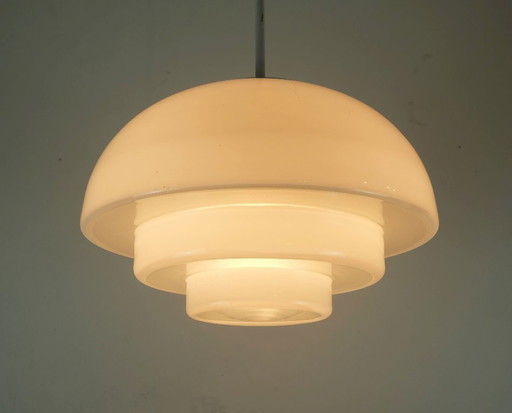 large art deco bauhaus glass pendant light mithras august walther & sons 1930s