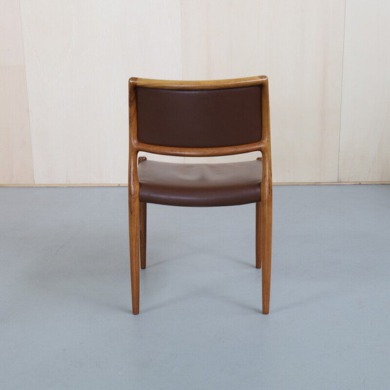 Image 1 of Set of 6 vintage leather chairs by Niels Møller for J.L. Møllers Møbelfabrik, 1960