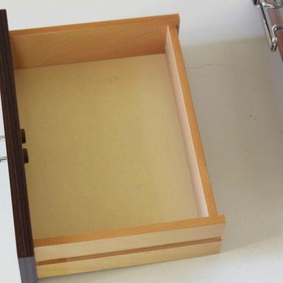 1x Vintage Italiaanse Mid-Century Modern Palissander Nachtkastjes, circa 1970 – Glass (photo 11 of 11)