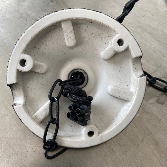 Image 1 of OUDE VINTAGE ART-DECO XL HALVE BOL HANGLAMP