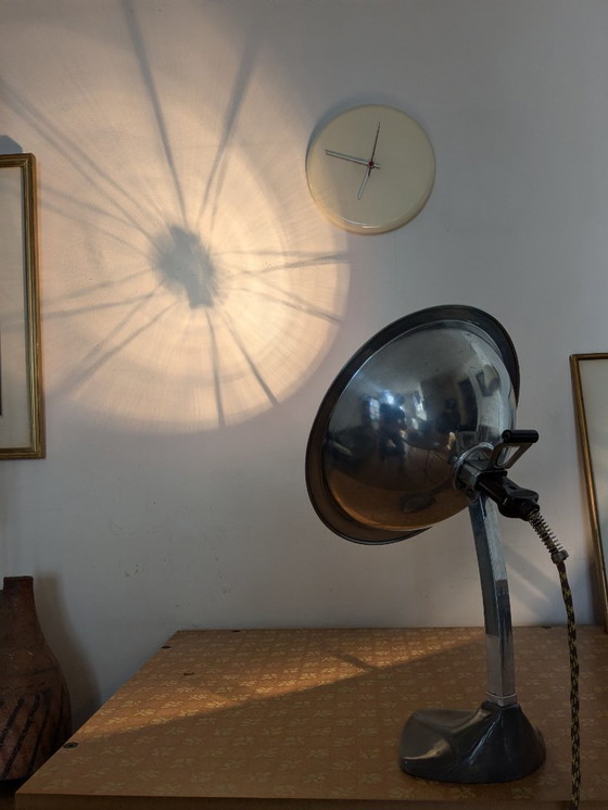 Image 1 of Lámpara parabólica Cobra con base de hierro fundido esmaltado, Art Nouveau.