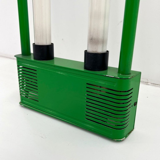 Image 1 of Lámpara de neón doble verde de Gian N. Gigante para Zerbetto, década de 1980.