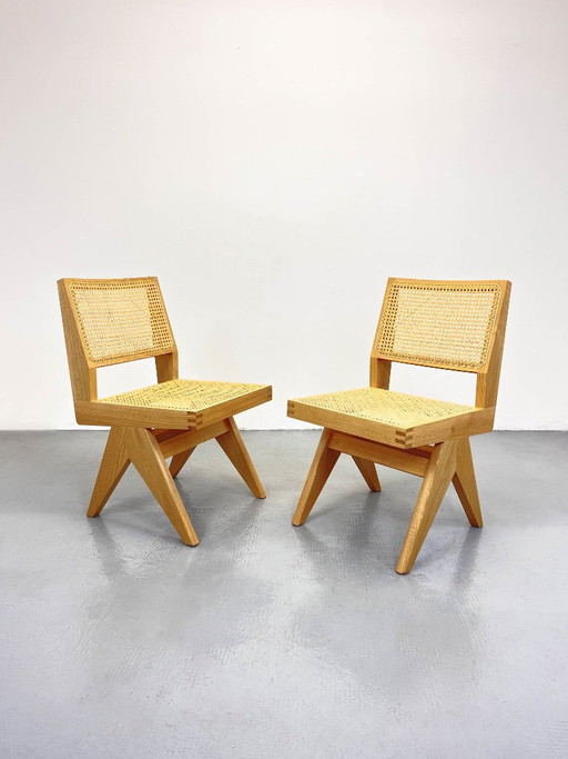 Capitol Complex Track, Cassina, Pierre Jeanneret fauteuil, hout, rotan
