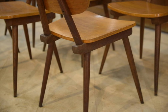 Set di 6 sedie in rovere degli anni '60. – Sedie da pranzo, Legno, Vintage (photo 11 of 13)