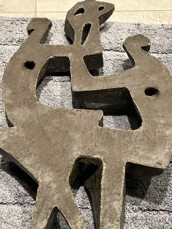 Image 1 of Paul Vermeire brutalista degli anni settanta wandpaneel keramiek