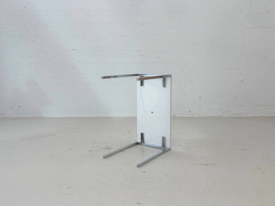 Table d'appoint Victoria vintage avec structure chromée – années 1970/80 – Tables d'appoint, Chrome, Wood (photo 7 of 9)