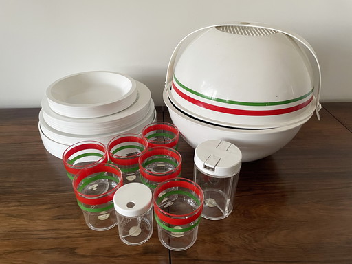 PicBoll Italian Picnic Set by Guzzini, Iconic Design Vintage 70s