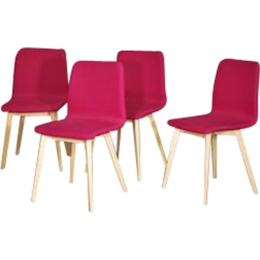 Set van 4 vintage esdoornstoelen, jaren 2010