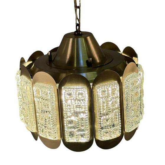 Image 1 of Vitrika - Denmark - 1960s Mid Century Modern Design hanging pedant - Including Extra long chain - Crystal inserts