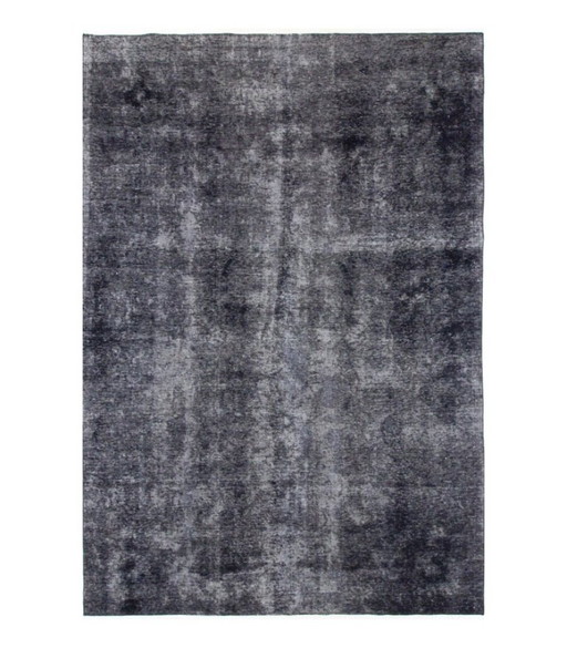 Alfombra Oriental Anudada a Mano Vintage Arte Clásico y Diseño en Relieve 303 x 207 cm Color Negro