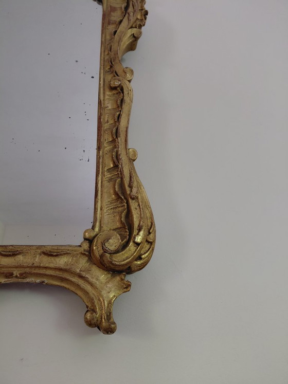 Image 1 of specchio in legno dorato del XIX secolo