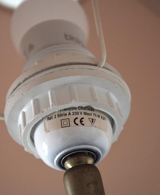 Image 1 of Lampe de table vintage en forme de galet par François Chatain - Mid Century Modern Design classic