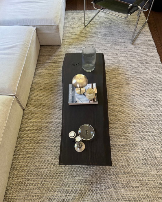 Image 1 of Dark brown burnt coffee table - handmade - japandi