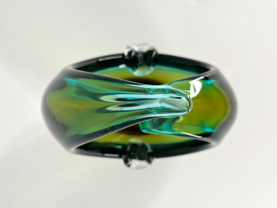 Scultura in Vetro Murano Sommerso – Vintage Anni '60/'70 – Verde Turchese Ambra – Vasi, Glass (photo 5 of 11)