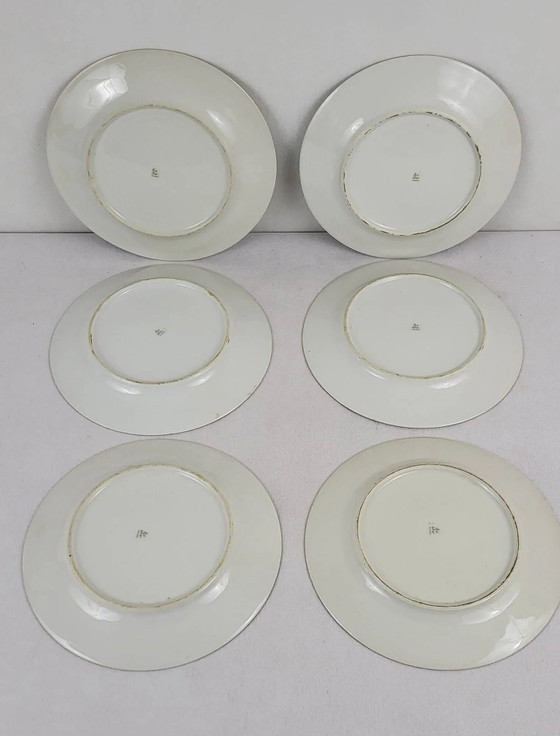 6 platte borden versierd met weerhaken – Servies, Porcelain (photo 11 of 12)