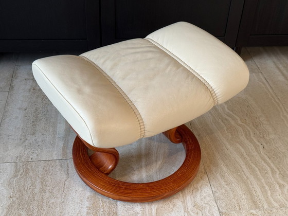 Image 1 of Stressless by Ekornes relaxfauteuil met voetenbank, echt leer, crème, maat M