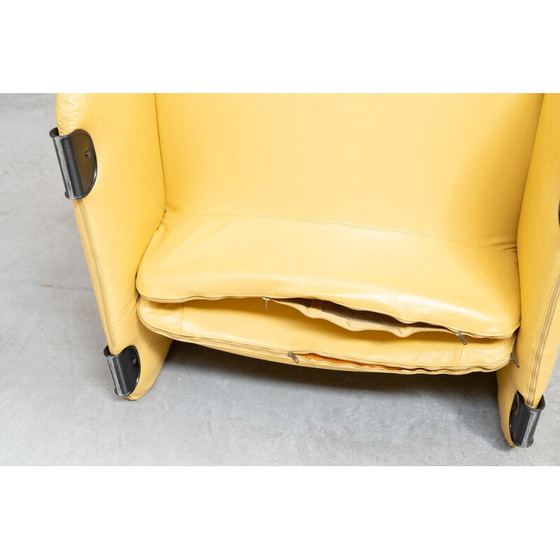 Image 1 of Vintage yellow leather seating set by Ammannati and Vitelli for Brunati, Italy 1970