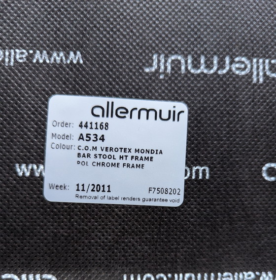 Image 1 of 4 sgabelli da bar in pelle e cromo, Allermuir