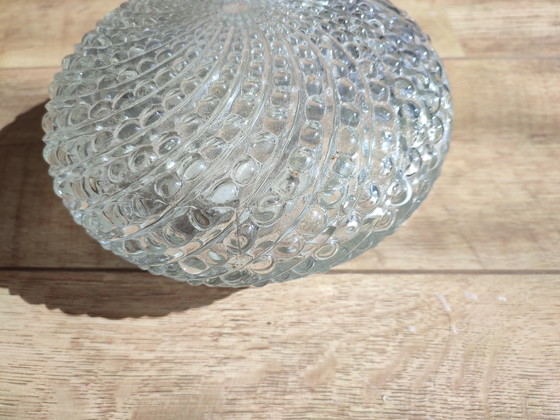 Image 1 of Glazen plafond lamp rond vintage jaren 60 plafondlamp Plafonniere