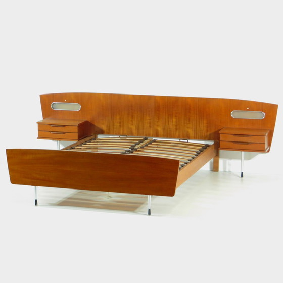 Image 1 of Letto matrimoniale vintage in teak con comodini, anni '60