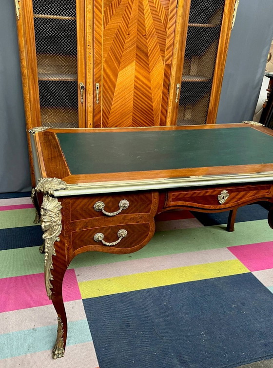 Bureau in Lodewijk XV-stijl. Inlegwerk, verguld brons. – Wood (photo 5 of 7)