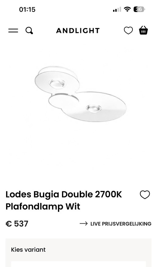 Plafonnier double LED Lodes buggy