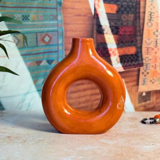 Mittelgroße handwerkliche Vase Tafoukt matt Terrakotta – Vasen, Porzellan, Keramik, Bohemian (photo 2 of 2)