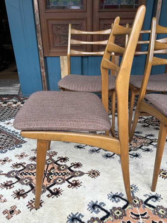 Image 1 of Vintage mid-century Deens design eetkamer stoelen 