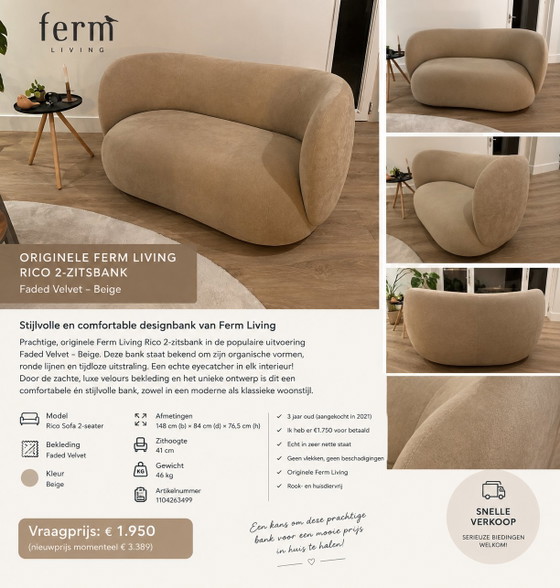 Divano 2 posti Rico originale Ferm Living – Divani 2 posti, Other, Textile (photo 8 of 8)
