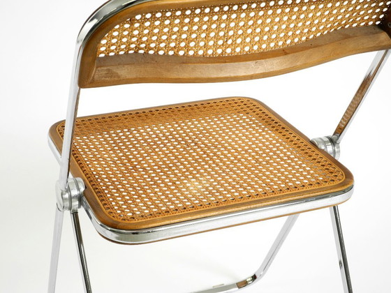 Image 1 of Rare chaise pliante Plia des années 1970 avec canne viennoise, par Giancarlo Piretti pour Castelli