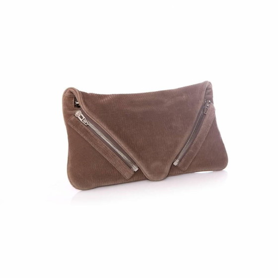 Image 1 of Alexander Wang, pochette Jena in pelle marrone con intarsi laser.