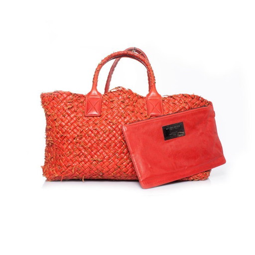 Bottega Veneta, borsa tote Cabas rossa con pochette