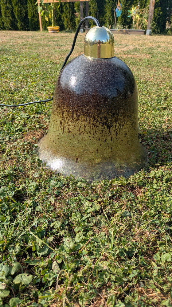 Lampada a sospensione vintage in vetro Peill & Putzler anni '70, stile Mid-Century, tonalità verde chiaro (photo 8 of 9)