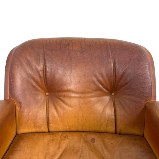 Image 1 of Set di poltrone girevoli vintage in pelle color cognac di Eugen Schmidt