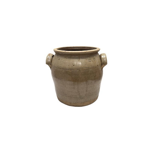 Pot ancien français en grès gris, première moitié du XXe siècle