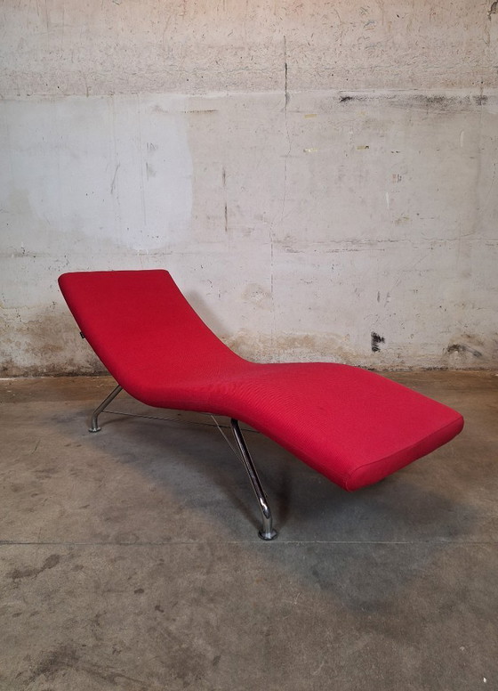 Image 1 of Chaise Longue Softline Sense in tessuto rosso