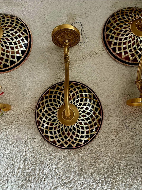 Image 1 of 3 Laudarte wall lights, luxury lamps, bronze, 24k gold plated