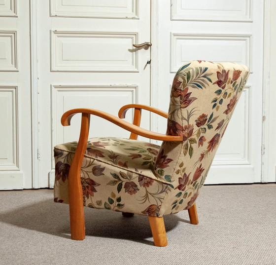 Image 1 of 1940s Jacquard Armchair, Sweden