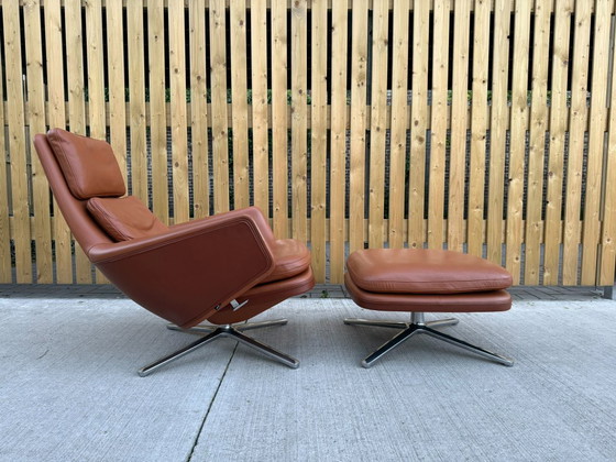 Image 1 of Vitra Grand Relax armchair with ottoman in cognac leather