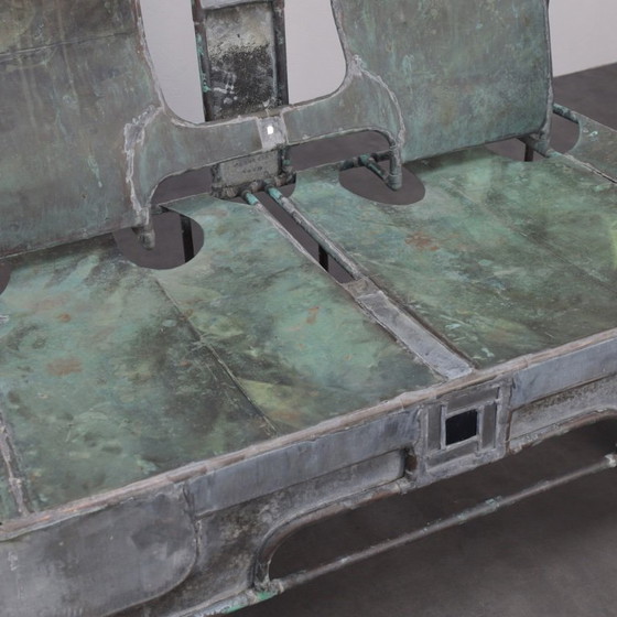 Image 1 of Panca scultorea in rame, zinco e vetro colorato di Cor de Ree, Paesi Bassi, 1999