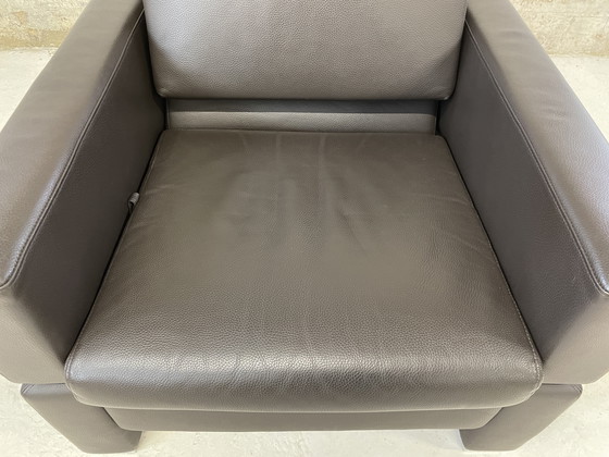 Image 1 of Poltrona Brühl Tomo in pelle marrone