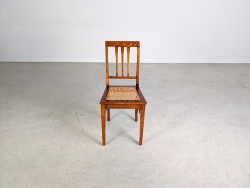 Silla Art Nouveau, antigua silla vienesa de caña, silla auxiliar, madera