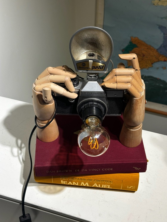 Unique camera lamp “cheese” – Praktica, Table lamps, Glass, Metal (photo 8 of 9)